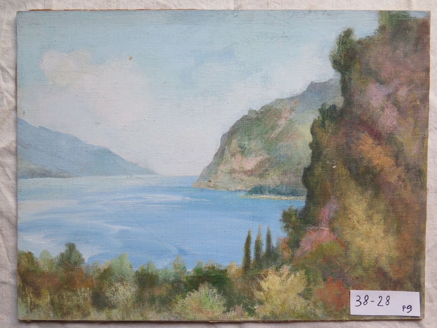 LAKE GARDA LANDSCAPE VIEW FROM THE CLIFF MODERN PAINTING OIL PAINTING p9