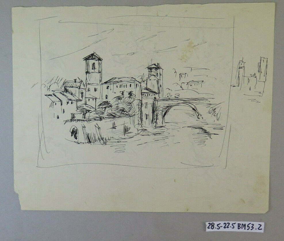 VINTAGE CHINA DRAWING LANDSCAPE AND SKETCH FOR ILLUSTRATION BEGINNING OF THE CENTURY BM53.2