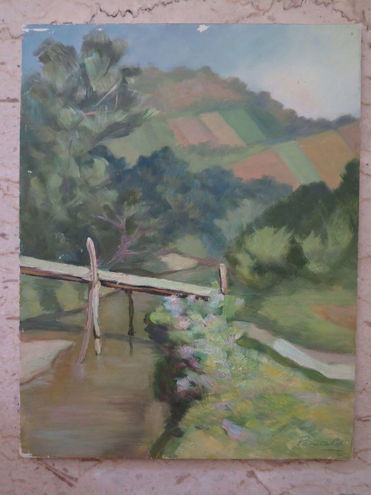 Colline dell'Emilia Romagna QUADRO VINTAGE DIPINTO AD OLIO SU TAVOLA FIRMATO p6 - Belbello Antiques