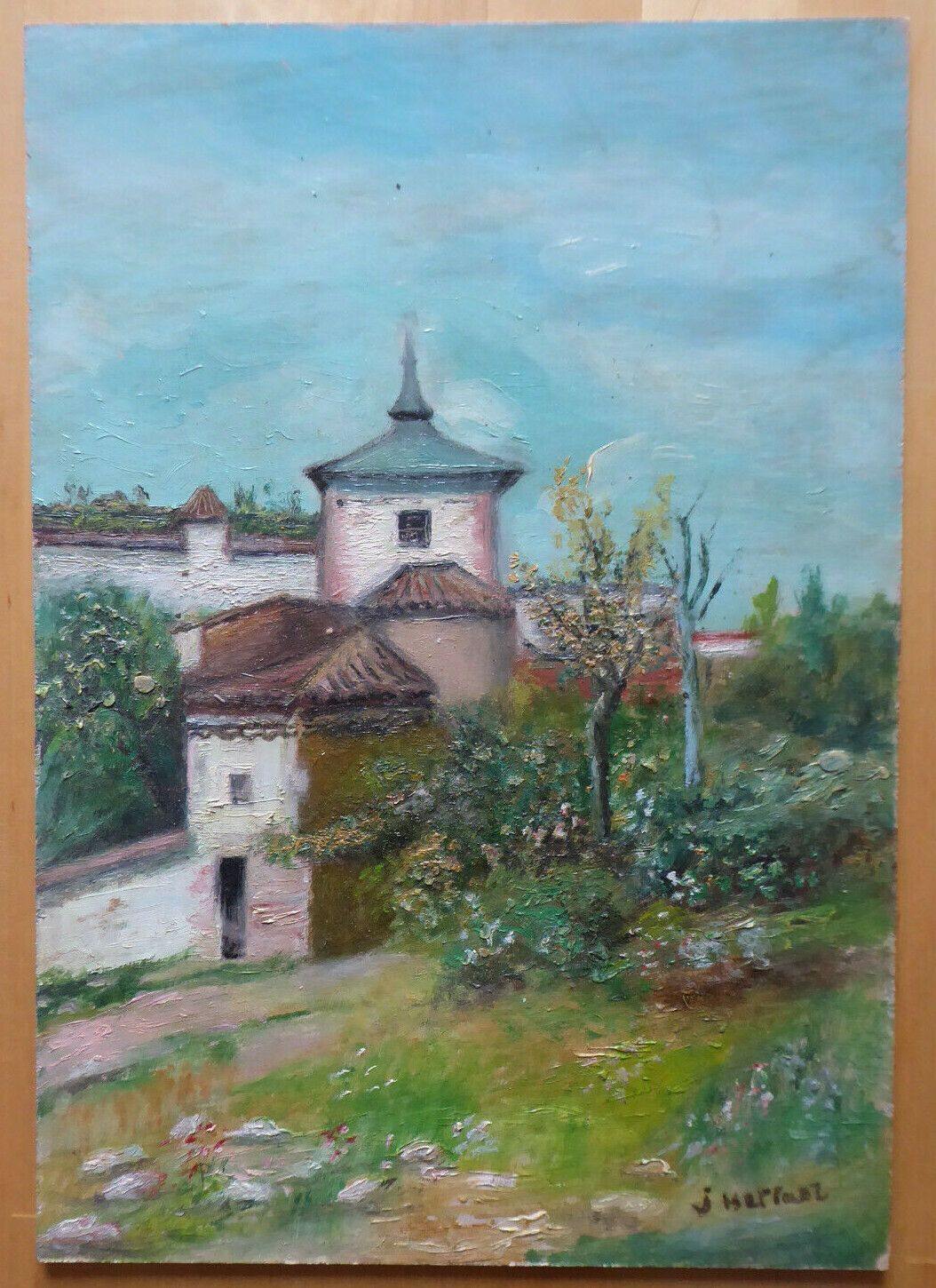 PAESAGGIO SPAGNOLO IN PRIMAVERA VECCHIO QUADRO IN STILE IMPRESSIONISTA MD3 - Belbello Antiques