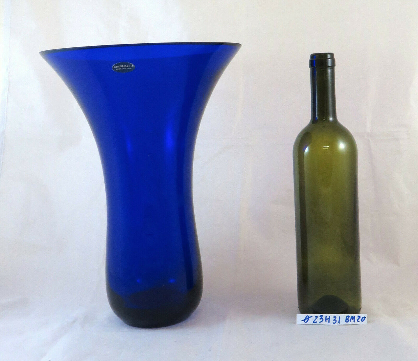 COBALT BLUE CRYSTAL VASE CRYSTALLINA MADE IN POLAND VINTAGE IRENA BM20 