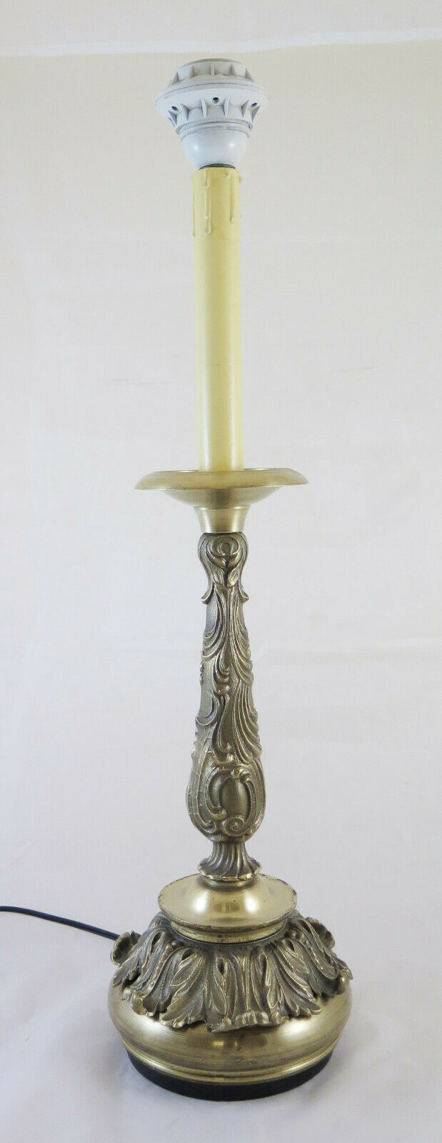 LARGE VINTAGE TABLE LAMP IN BRASS ABAT JOUR ARTISAN HANDMADE CH 