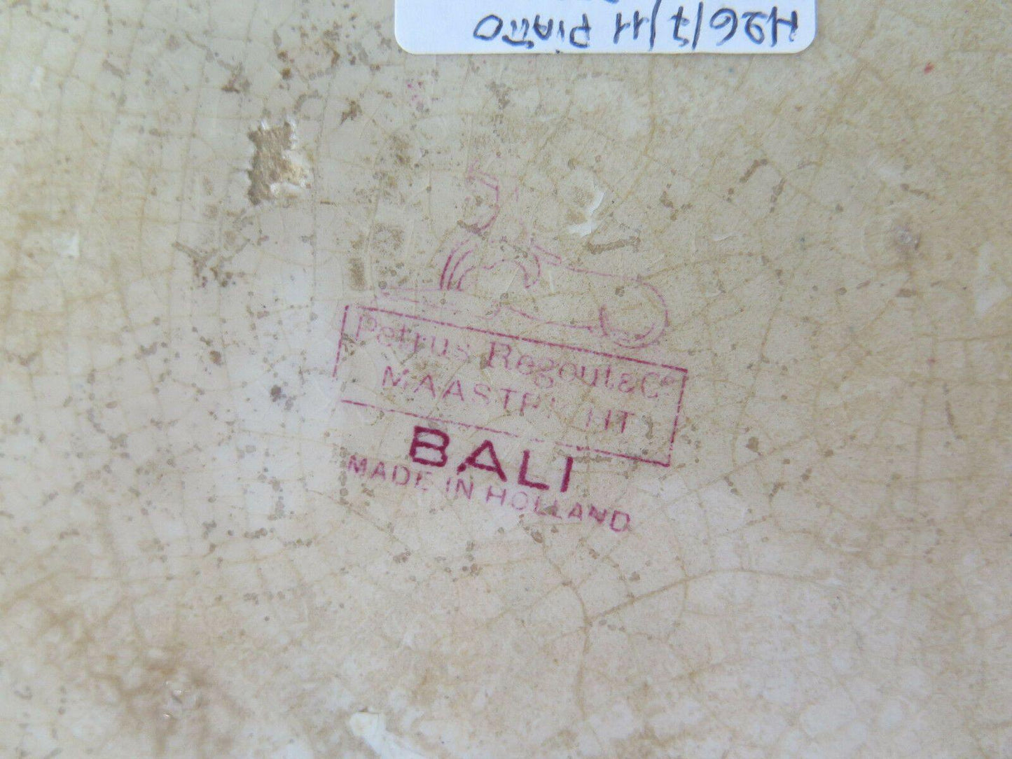 PIATTO IN CERAMICA PETRUS REGOUT MAASTRICHT HOLLAND BALI VINTAGE PAESI BASSI R73 - Belbello Antiques