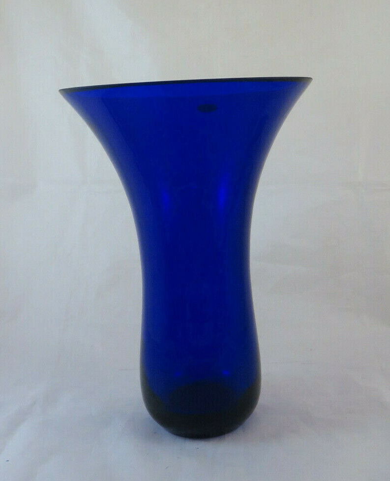 VASO CRISTALLO BLU COBALTO CRYSTALLINA MADE IN POLAND VINTAGE IRENA BM20