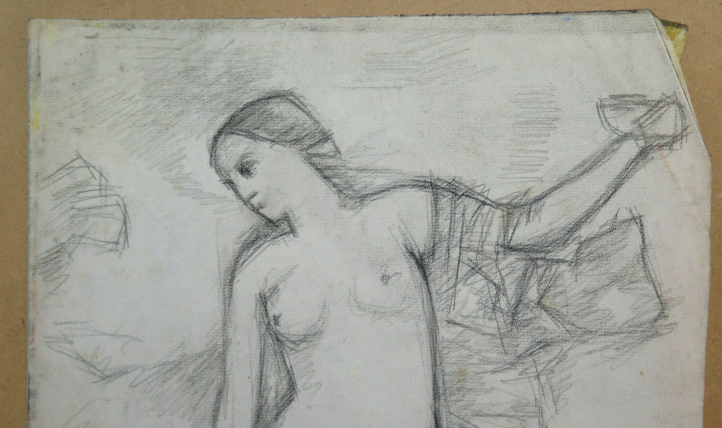 ANTIQUE DRAWING WORK PAINTER Pierre Duteurtre DUT CLASSIC NUDE FIGURE BM53.1