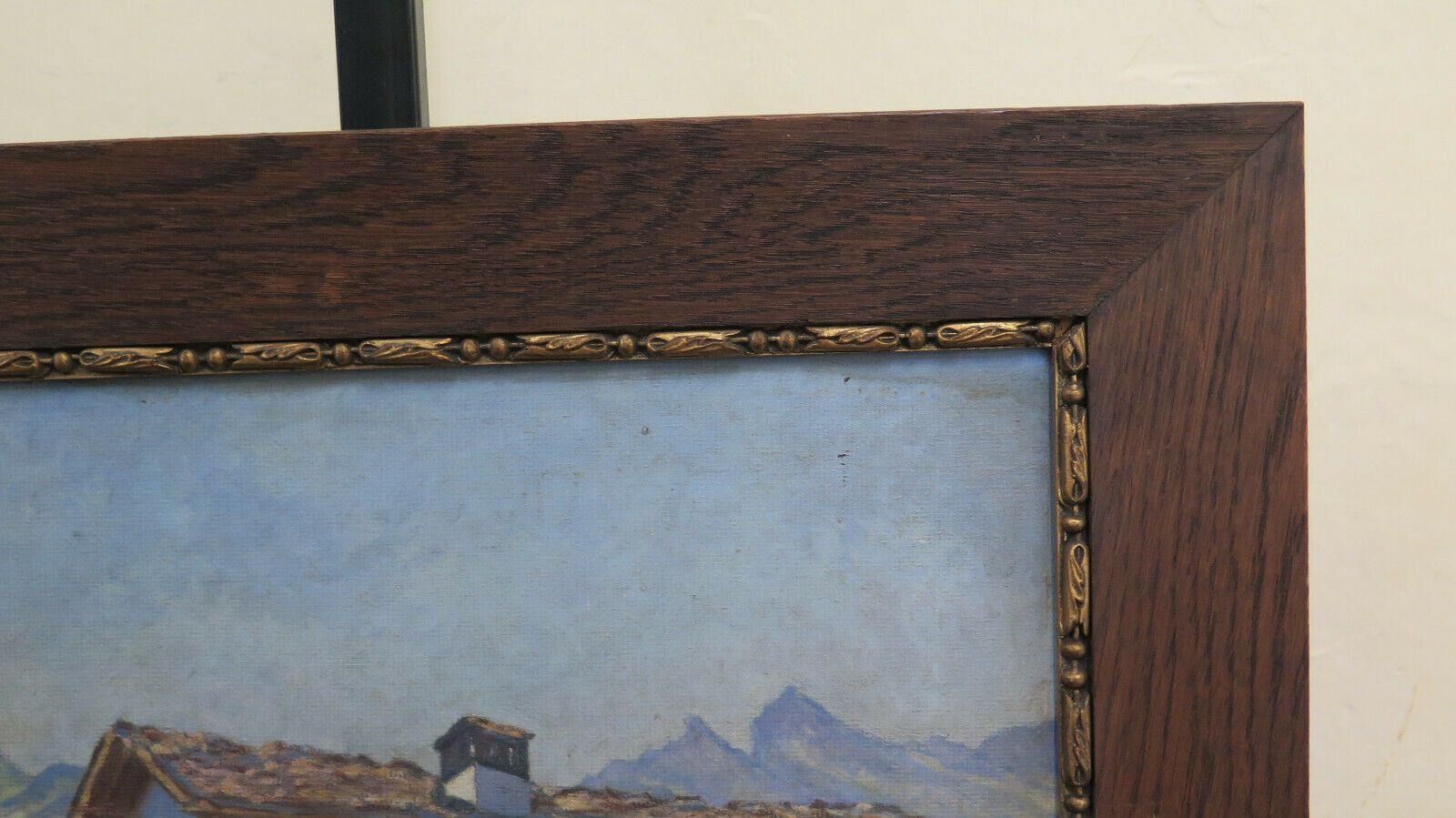 QUADRO ANTICO BAITA DI MONTAGNA PAESAGGIO ALPI ALPINO FIRMATO MAIGOT BM46 - Belbello Antiques