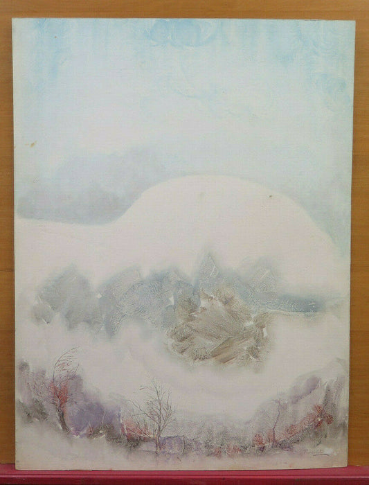 ABSTRACT PAINTING DREAM LANDSCAPE PAINTED IN WATERCOLOR CN FROST TECHNIQUE PS