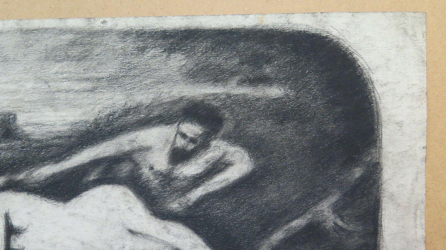 SCENA CON NUDI DISEGNO ANTICO FRONTE  RETRO DI Pierre Duteurtre detto DUT BM53.1 - Belbello Antiques