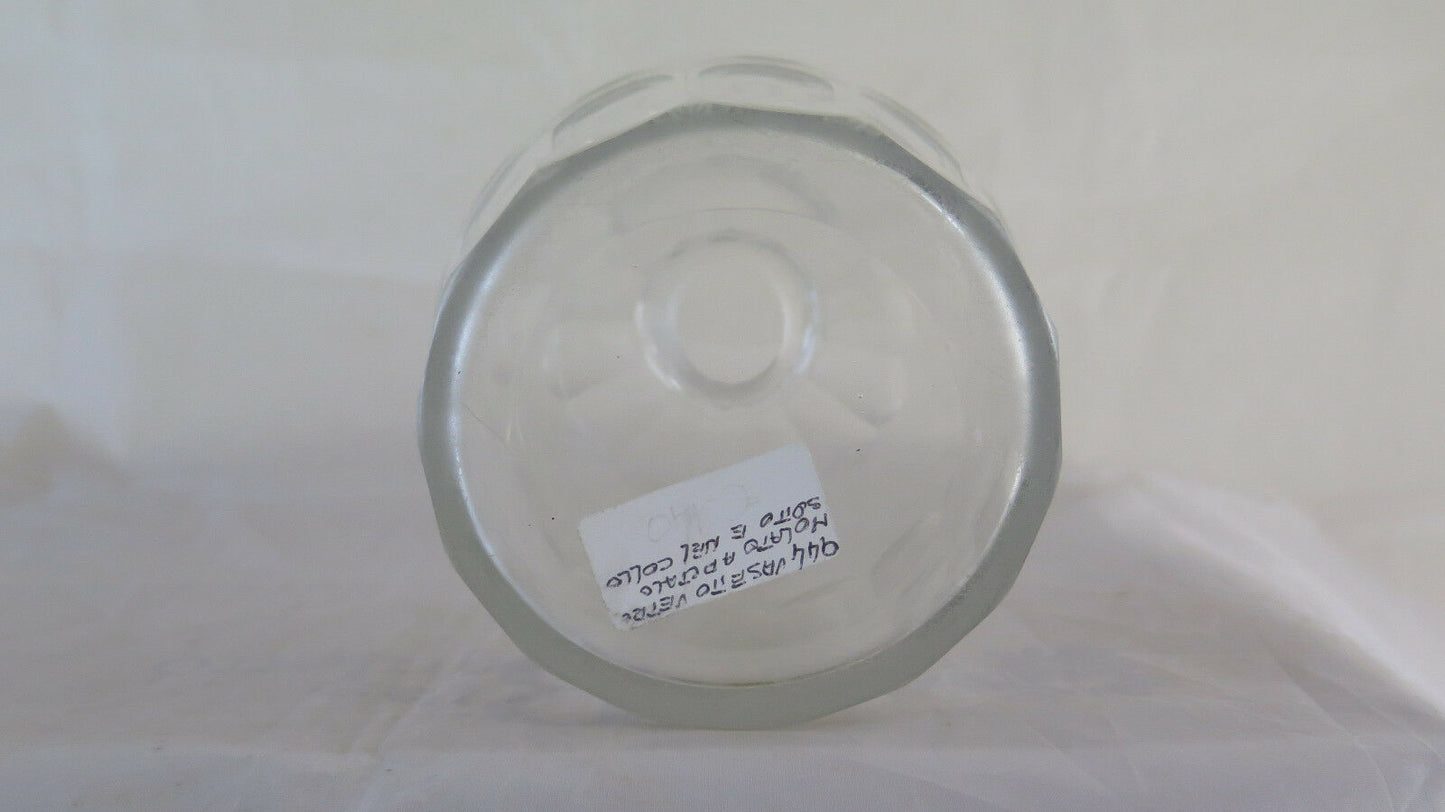 VASO DI VETRO MOLATO VINTAGE DA CUCINA PROVENIENTE DALLA SCANDINAVIA GLASS R118