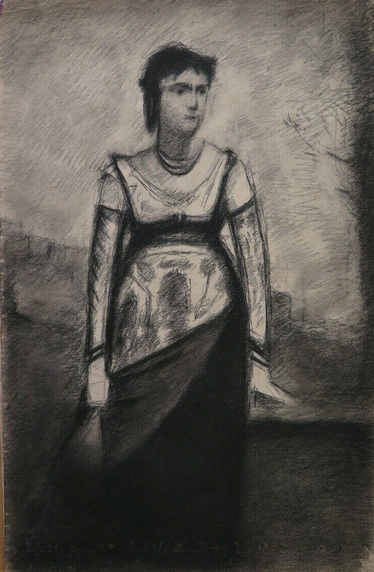 DISEGNO ANTICO RITRATTO SIGNORA DONNA ARTISTA Pierre Duteurtre detto DUT BM53.1