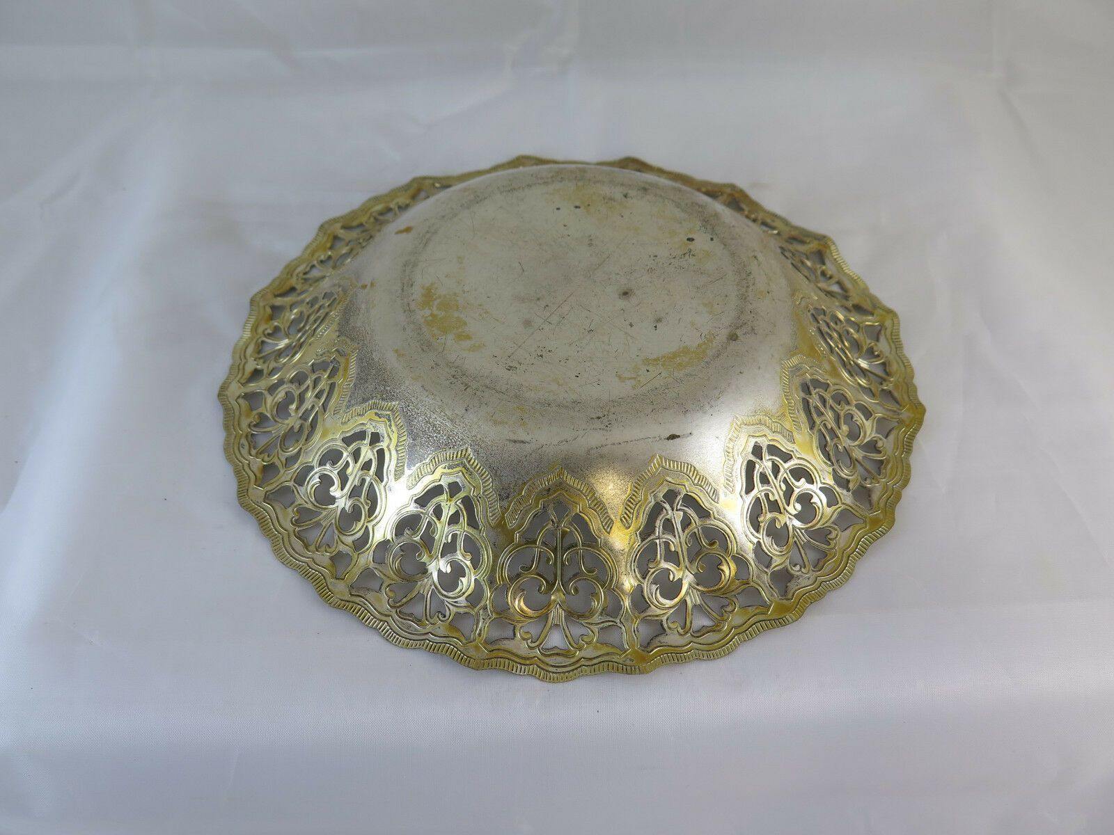 COPPIA DI CIOTOLE SVUOTATASCHE IN METALLO ARGENTATO VINTAGE METAL PLATES R116 - Belbello Antiques