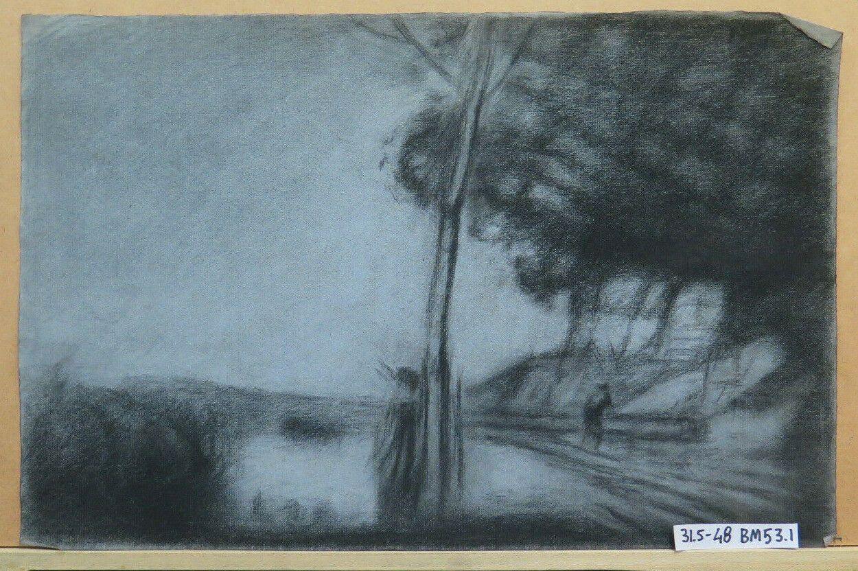 GRANDE DISEGNO ANTICO PAESAGGIO BOZZETTO STUDIO Pierre Duteurtre DUT BM53.1 - Belbello Antiques