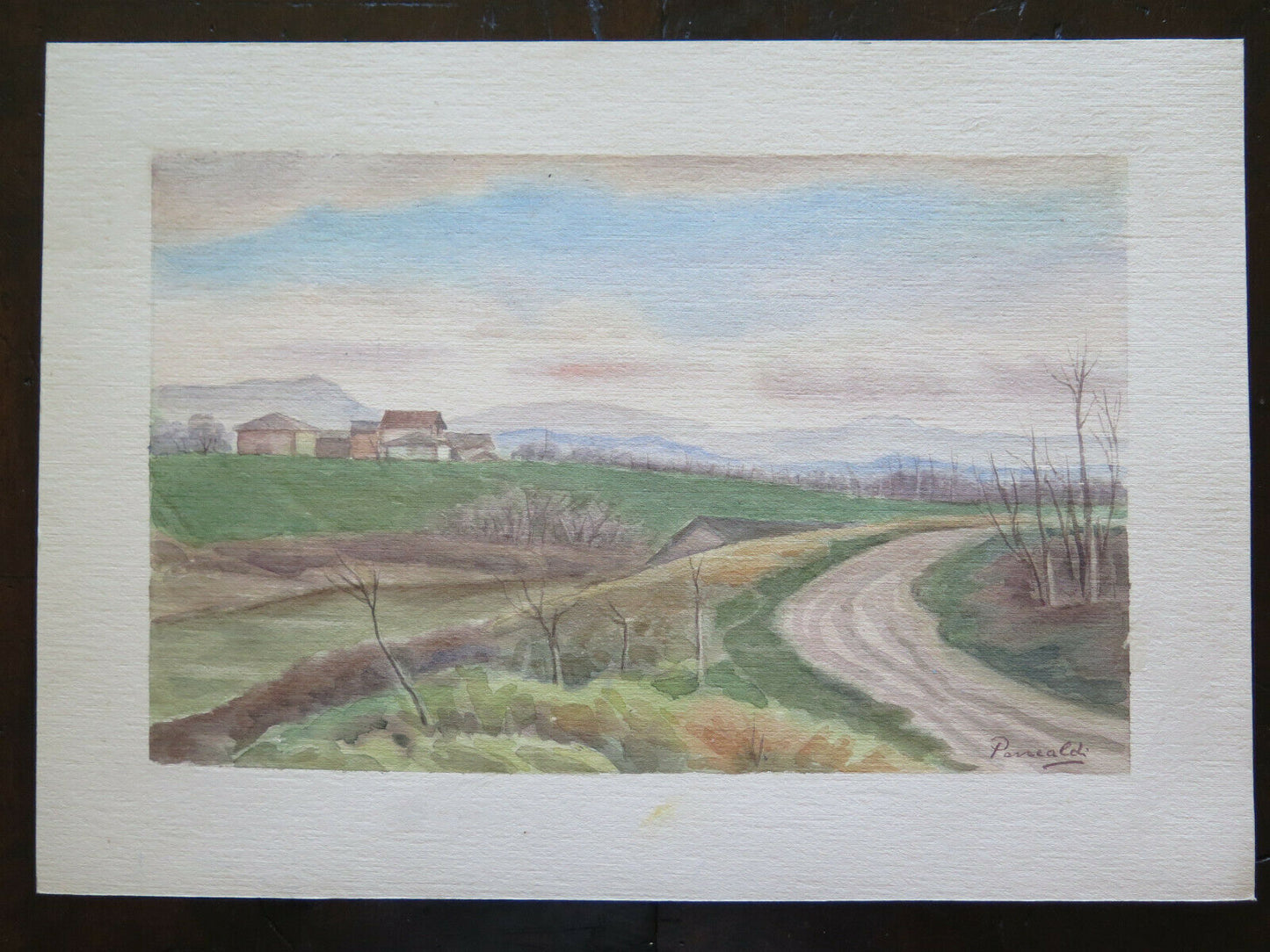 QUADRO PAESAGGIO CAMPAGNA EMILIA ROMAGNA FIRMATO PANCALDI PITTORE DI MODENA  P14