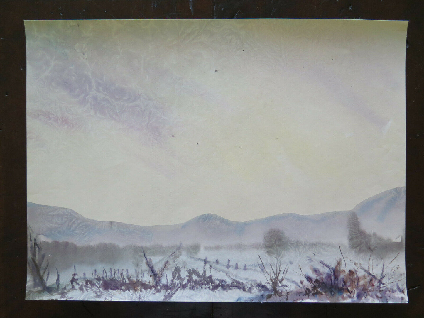 PAINTING OF SNOWY WINTER LANDSCAPE PAINTED WITH THE FROST TECHNIQUE P14