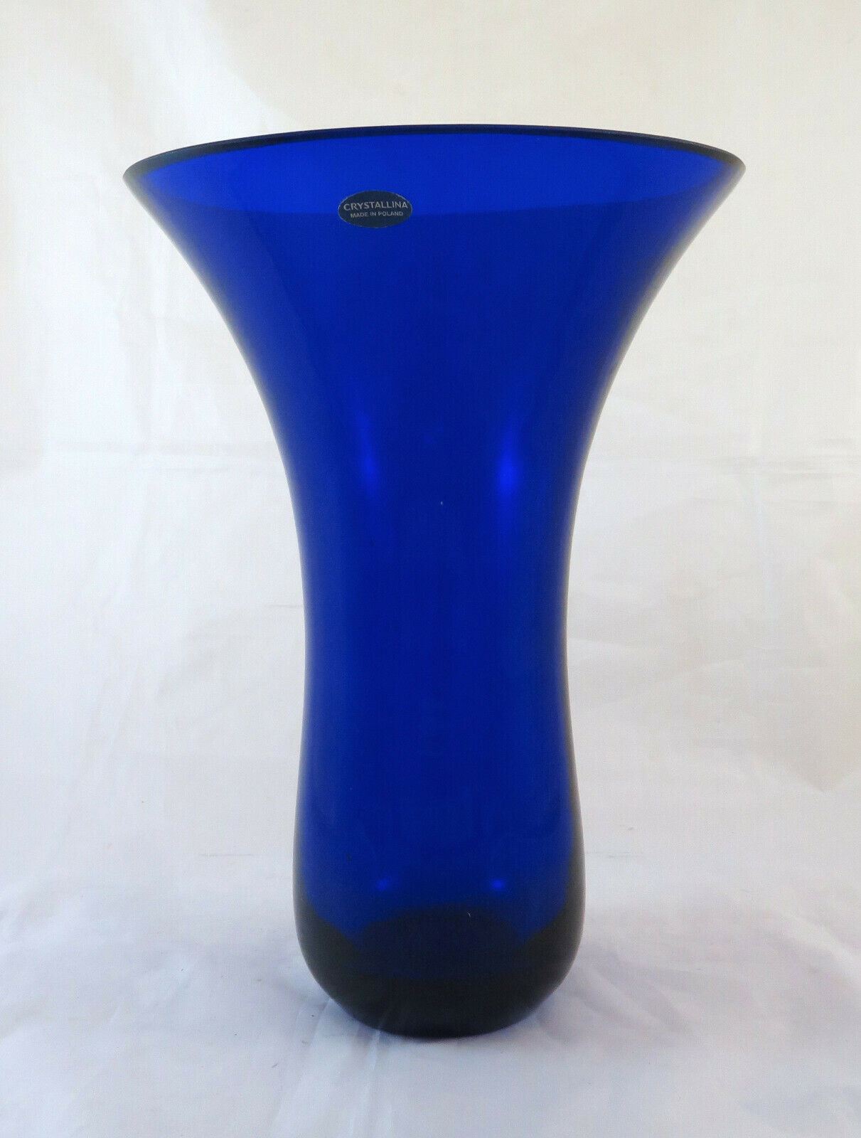 COBALT BLUE CRYSTAL VASE CRYSTALLINA MADE IN POLAND VINTAGE IRENA BM20 