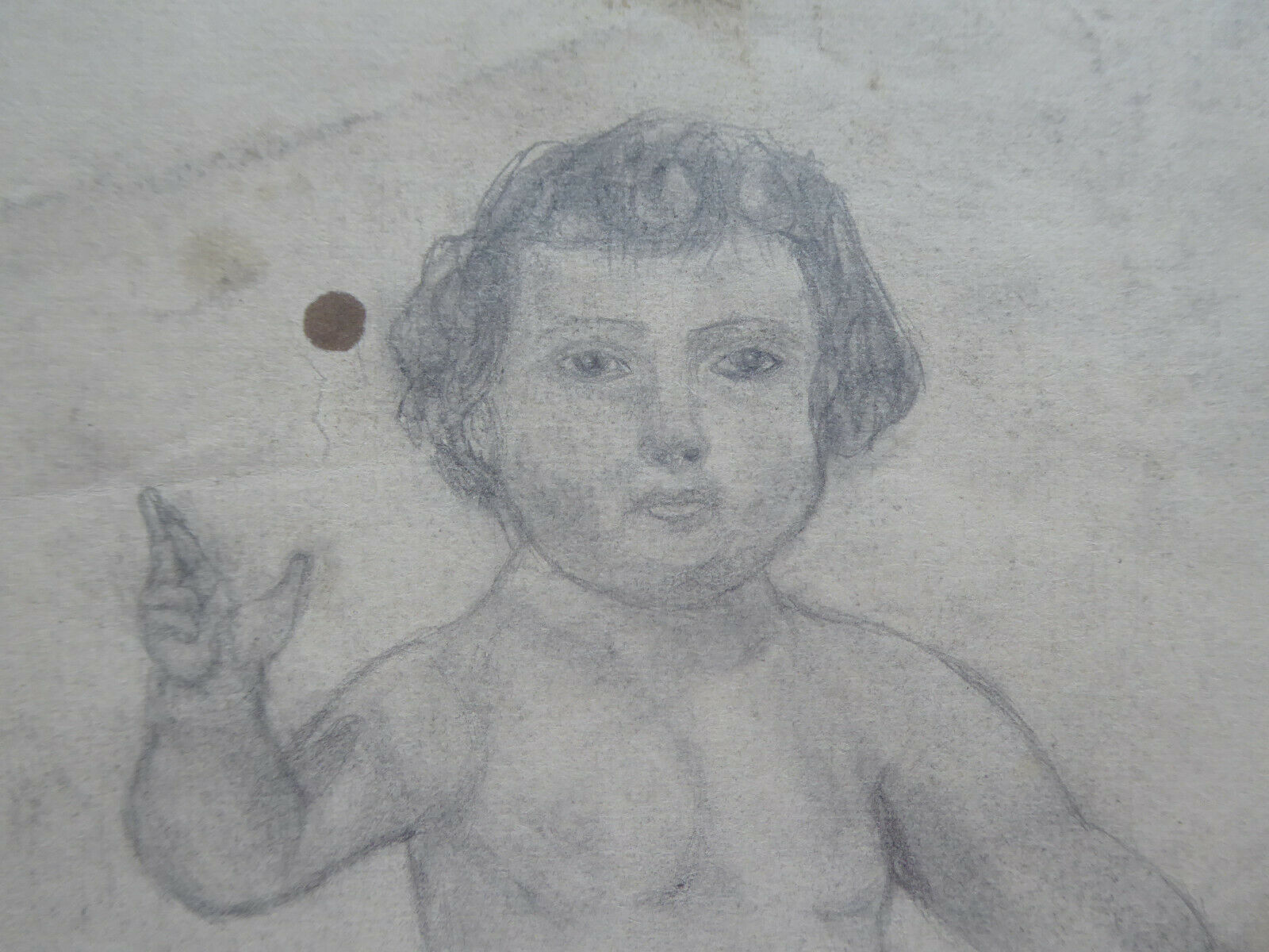 VECCHIO DISEGNO CON PUTTO FIRMATO TAJADA SPAGNA VINTAGE QUADRO MD10 - Belbello Antiques