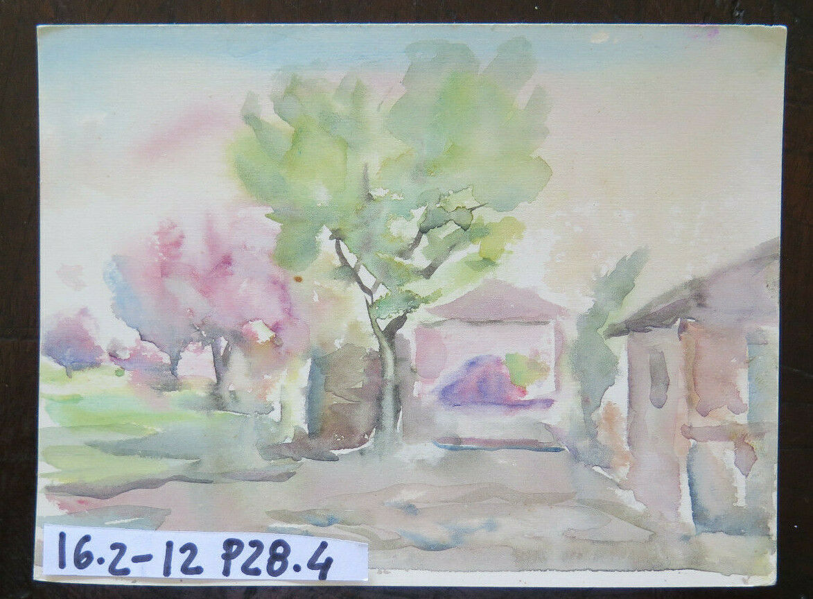 SMALL WATERCOLOR PAINTING ON PAPER WORK BY THE PAINTER G. PANCALDI P28.4 