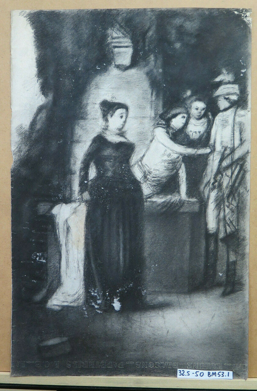 INTERNO CON FIGURE DISEGNO ANTICO OPERA DI  Pierre Duteurtre detto DUT BM53.1