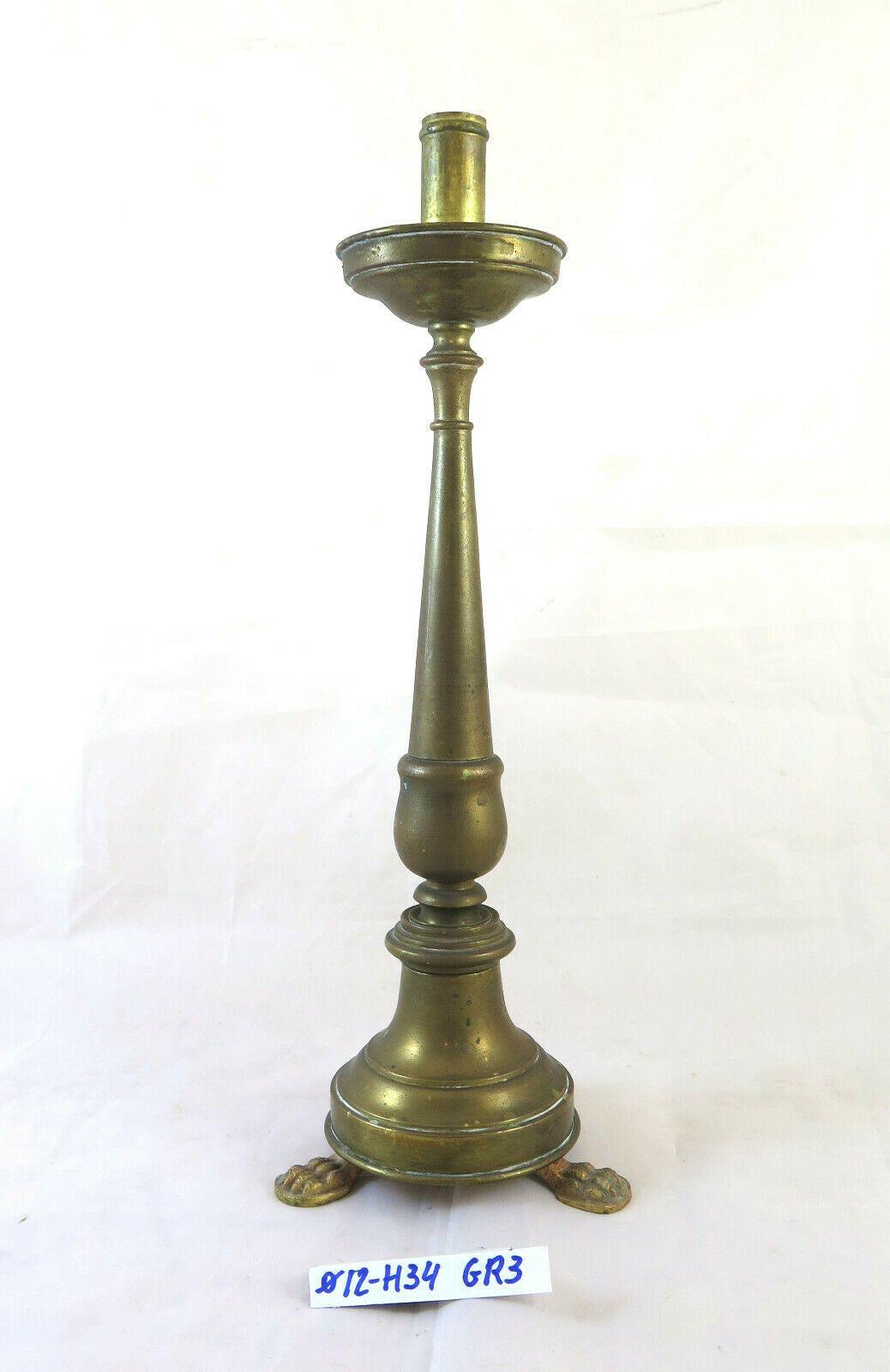 VECCHIA TORCERA IN BRONZO CANDELIERE CANDELABRO PICCOLE DIMENSIONI GR3 - Belbello Antiques