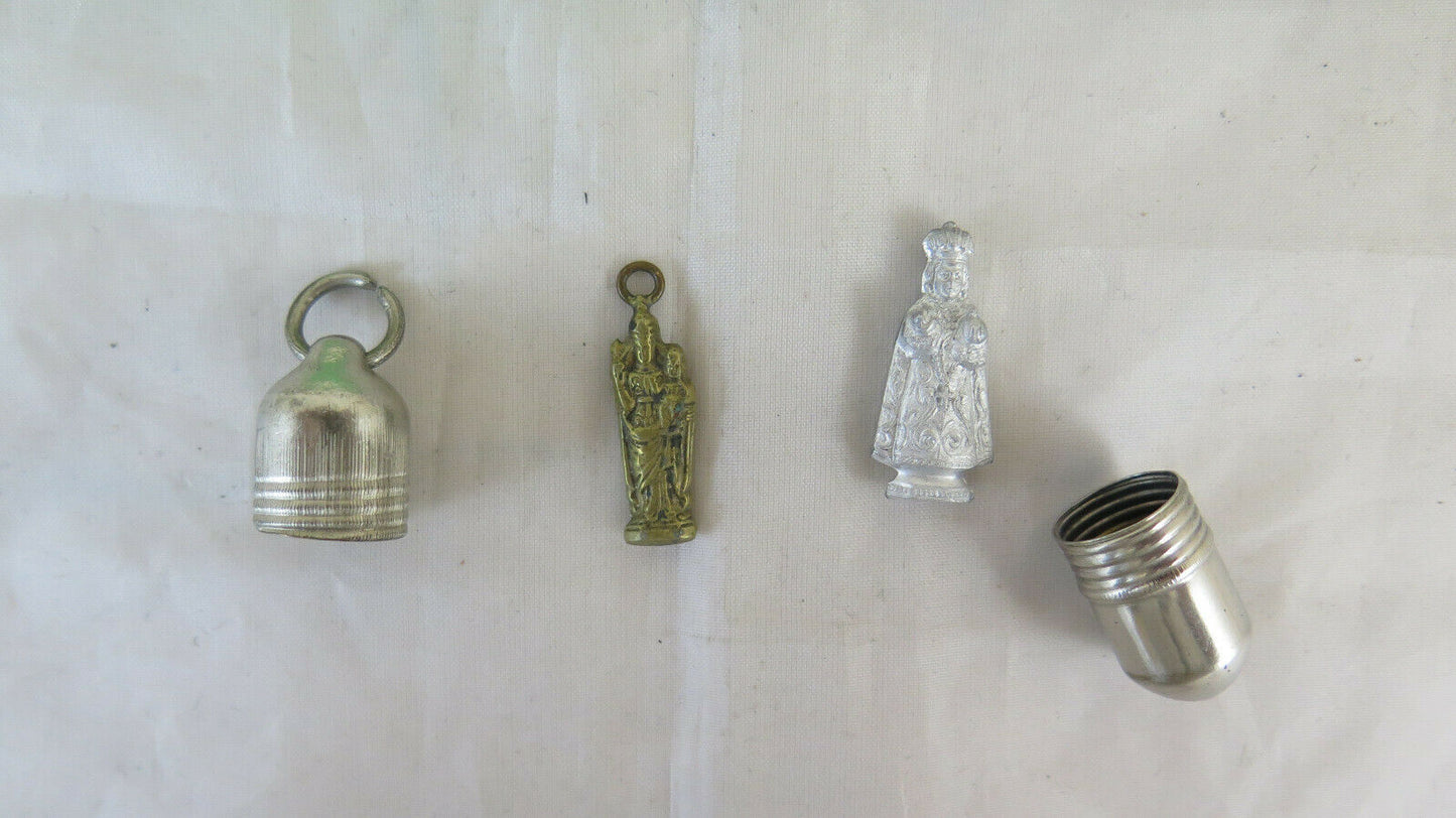 LOT OF SACRED ART OBJECTS AND VINTAGE SOUVENIRS IN CHISELLED METAL ANIMALS BM48 