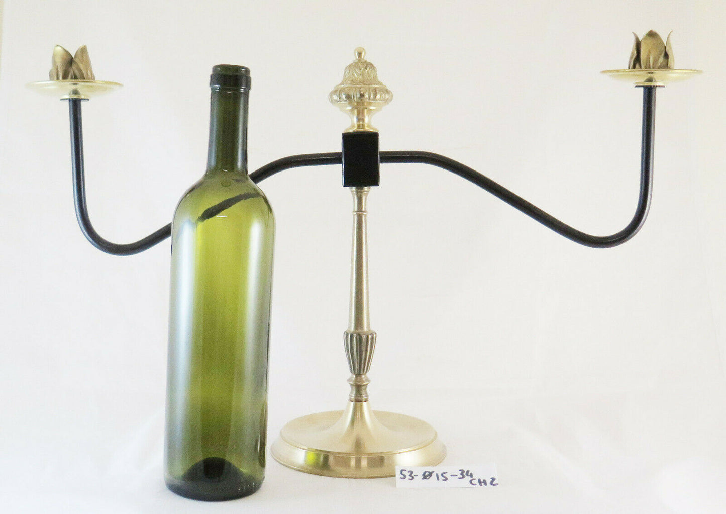 ABAT-JOUR DESK TABLE LAMP IN VINTAGE BRASS HANDMADE 3 LIGHTS CH2 