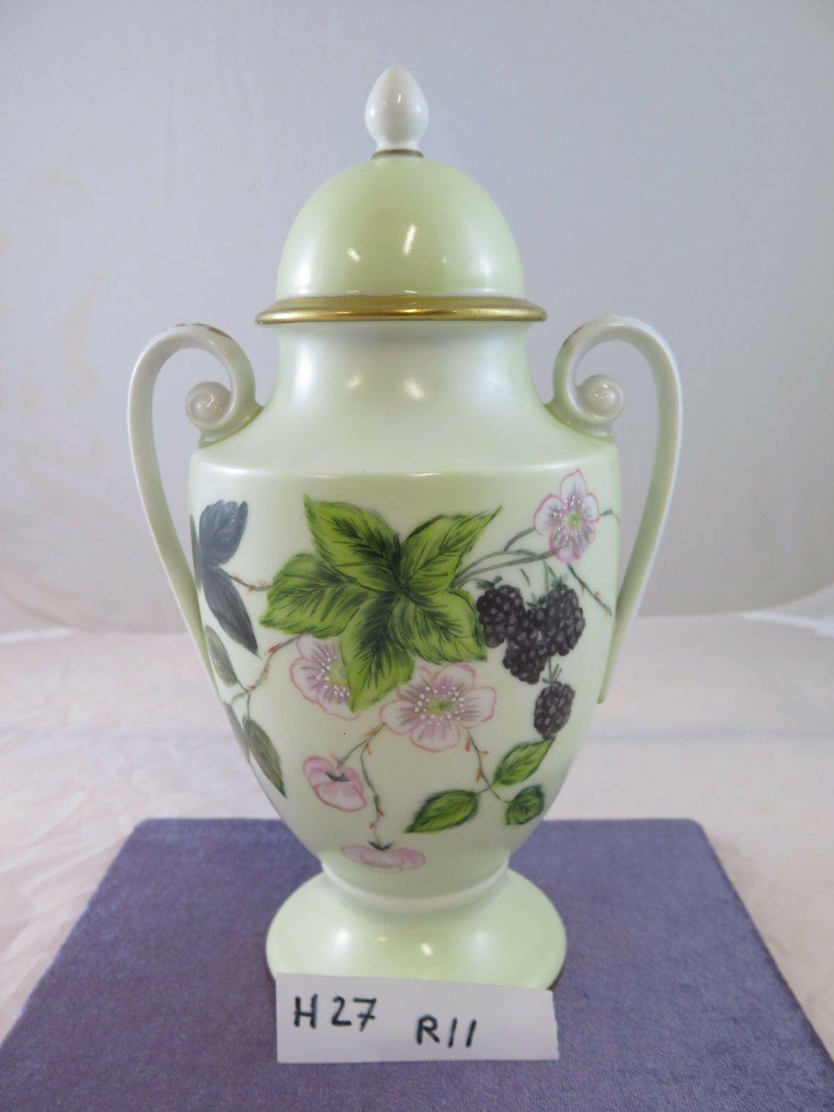 ANTICO VASO IN PORCELLANA DIPINTA A MANO GERMANIA HEINRICH PORCELAIN VASE r11 - Belbello Antiques