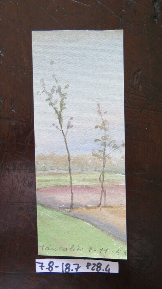 SKETCH PAINTED IN WATERCOLOR LANDSCAPE SIGNED AUTHOR G. PANCALDI 1948 P28.4