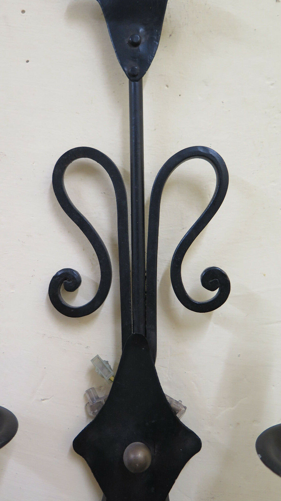 VINTAGE WALL LIGHT IN WROUGHT IRON WITH TWO LIGHTS CH16 WALL LAMP 