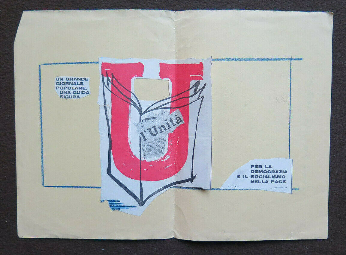 SKETCH FOR COMMUNIST POLITICAL FLYER WITH PARTY STAMP P28.6