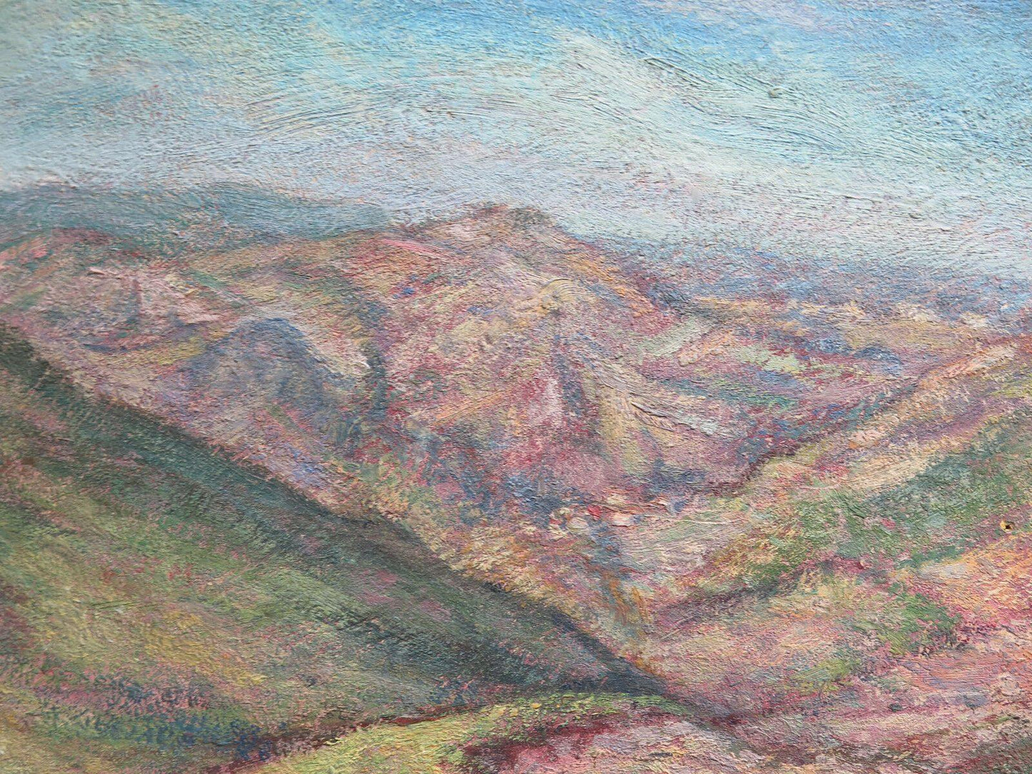 PAESAGGIO DELL'APPENNINO BOLOGNESE QUADRO ANTICO OLIO TAVOLA GETANO PANCALDI p17 - Belbello Antiques