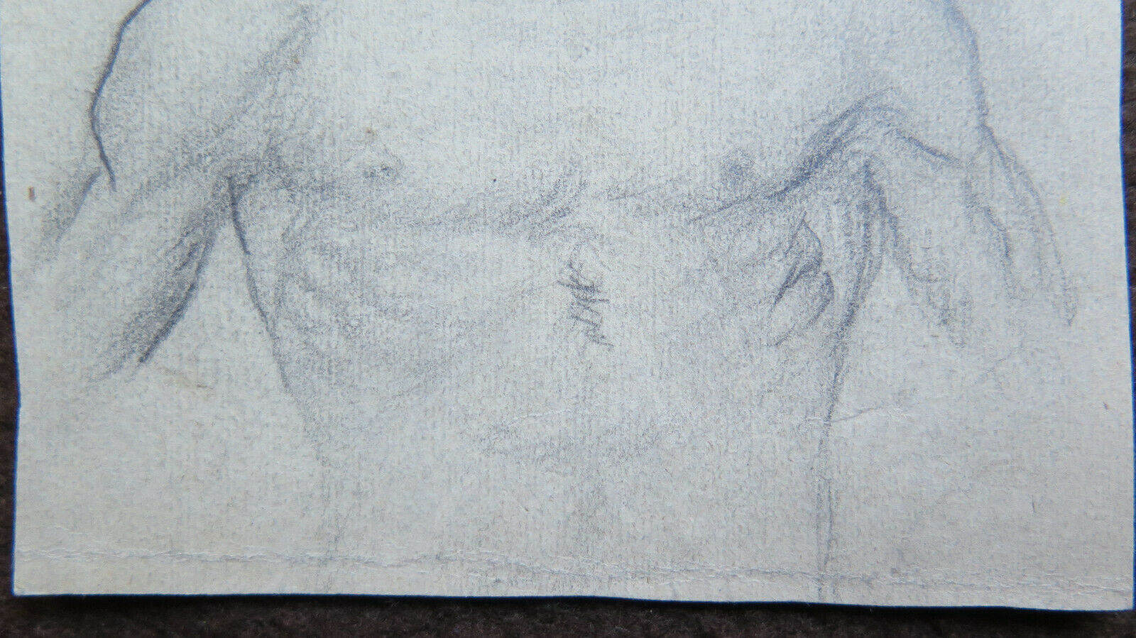 DISEGNO ANTICO CON STUDIO PER CORPO UMANO 1940 CIRCA MATITA SU CARTA NUDO P28.6 - Belbello Antiques