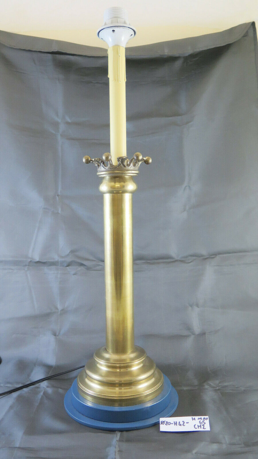 LARGE VINTAGE TABLE LAMP IN BRASS ABAT JOUR HANDMADE CH2 