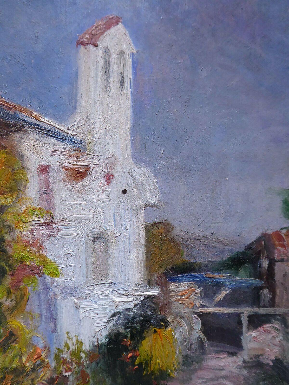 PAESAGGIO IN PRIMAVERA VECCHIO QUADRO IN STILE IMPRESSIONISTA SPAGNA '900 MD3 - Belbello Antiques