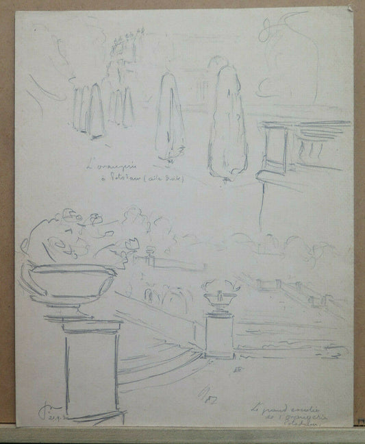 DISEGNO ANTICO BOZZETTO orangerie Orangerieschloss POTSDAM GERMANIA 1930 BM53.2