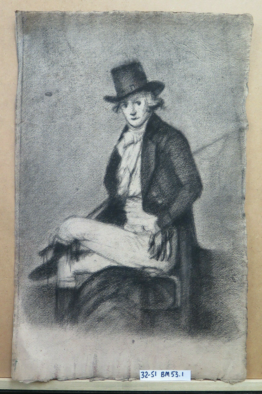 RITRATTO GENTILUOMO CON CAPPELLO DISEGNO ANTICO DI Pierre Duteurtre DUT BM53.1