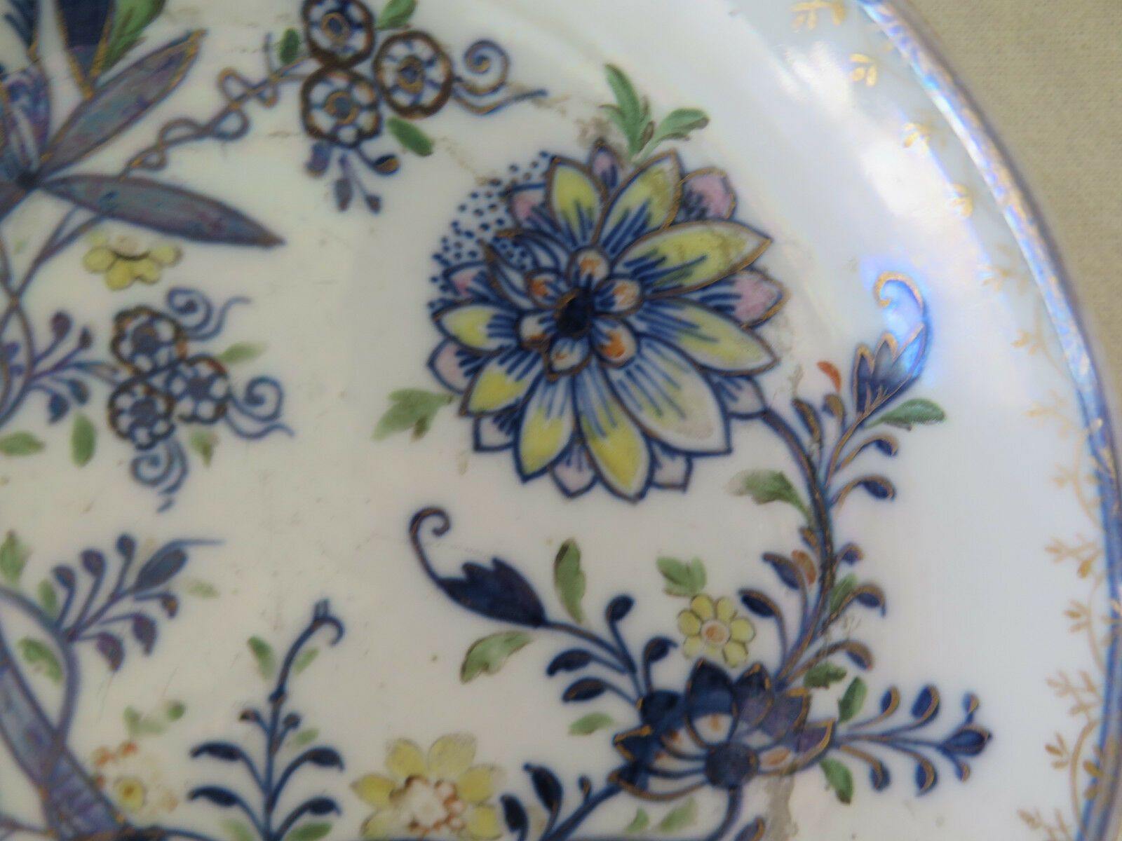 PORCELLANA DI MEISSEN PIATTO ANTICO EPOCA OTTOCENTO '800 XIX SECOLO GERMANIA M1 - Belbello Antiques