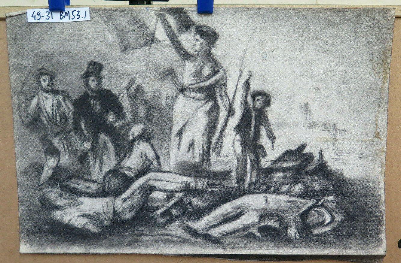 GRANDE DISEGNO ANTICO DA Eugène Delacroix DI Pierre Duteurtre detto DUT BM53.1 - Belbello Antiques