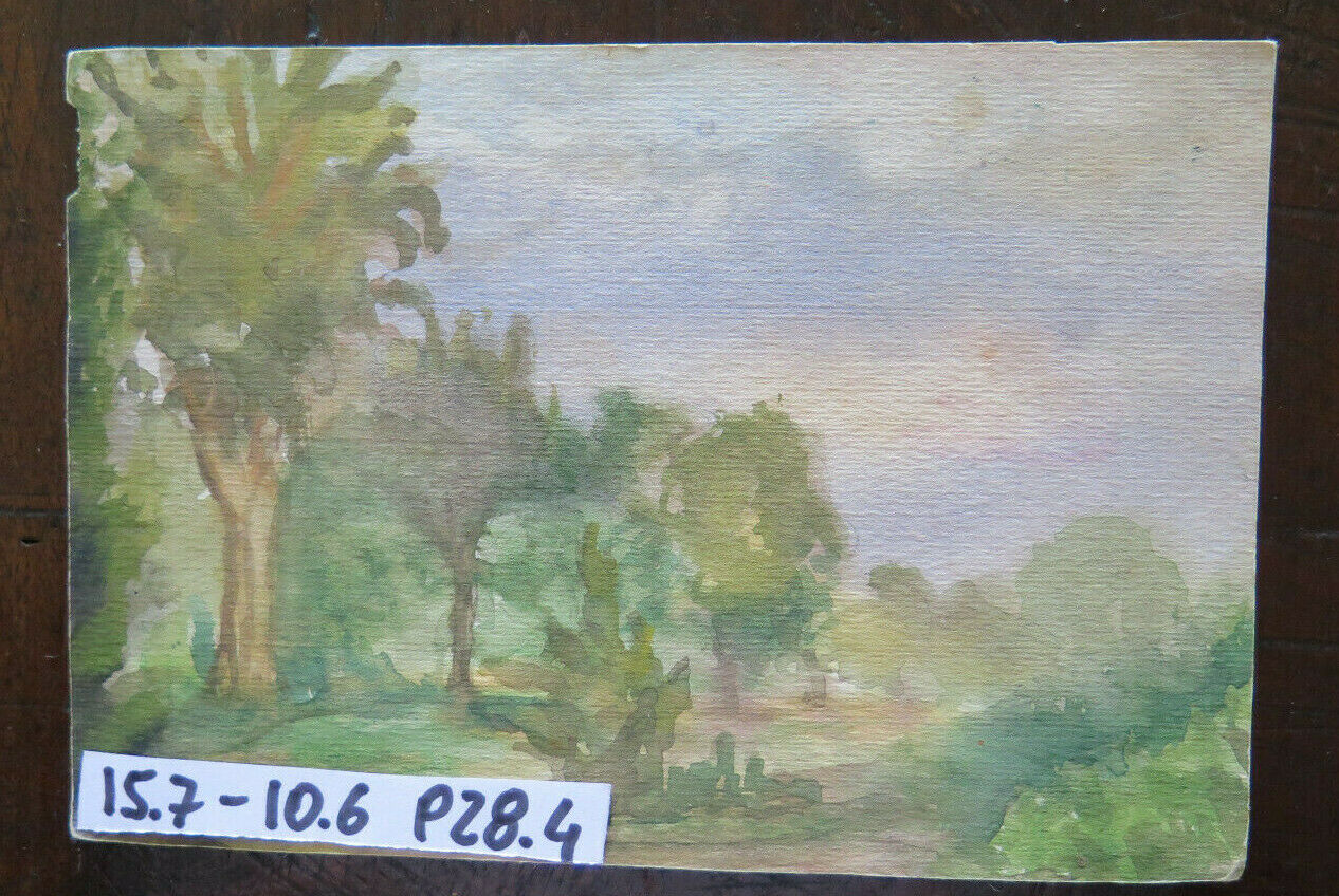 SMALL PAINTING WATERCOLOR PAPER SKETCH PREPARATORY SKETCH LANDSCAPE P28.4 