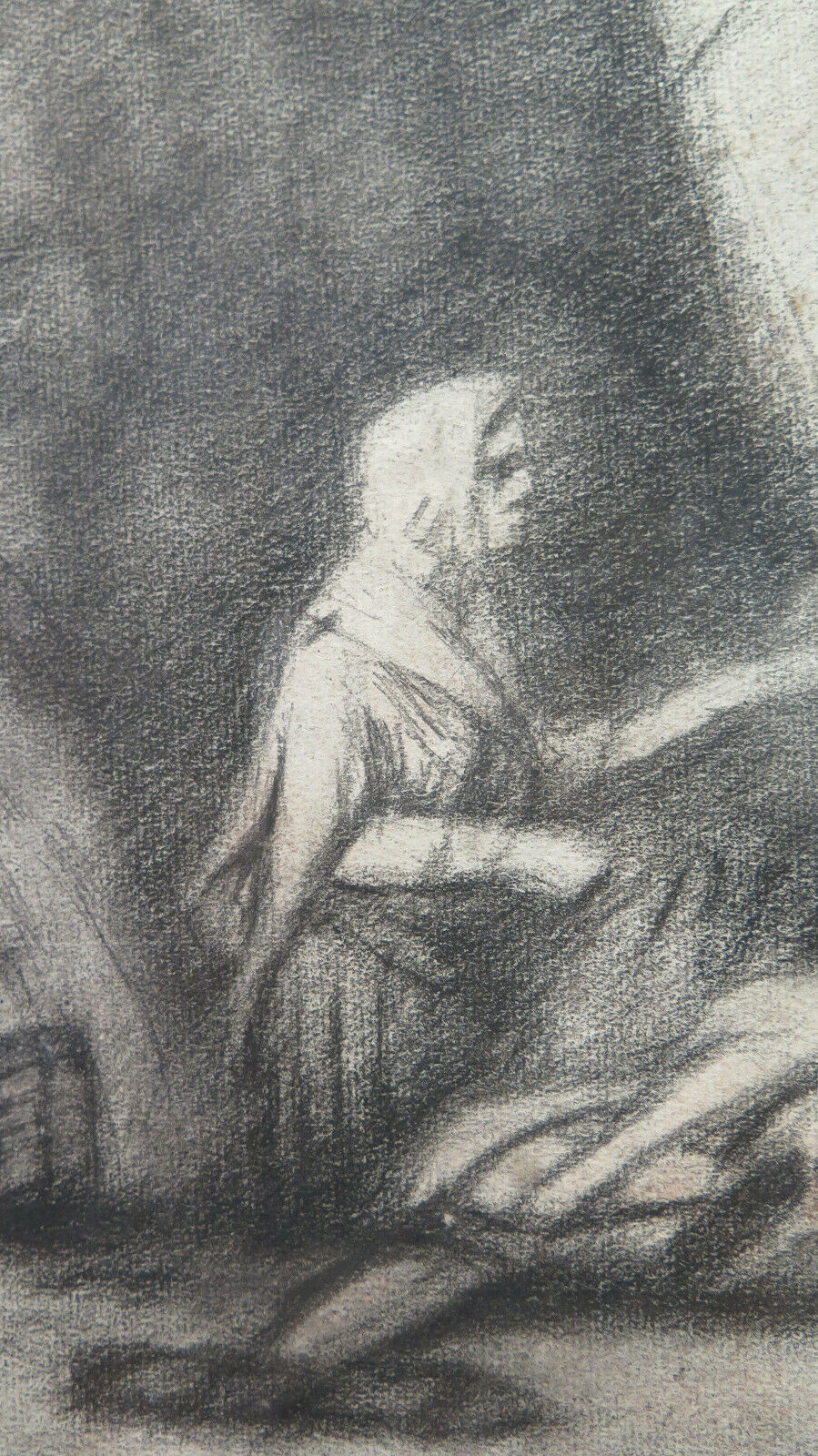 FRAGMENT OF AN ANCIENT DRAWING WORK BY FRENCH PAINTER Pierre Duteurtre DUT BM53.1