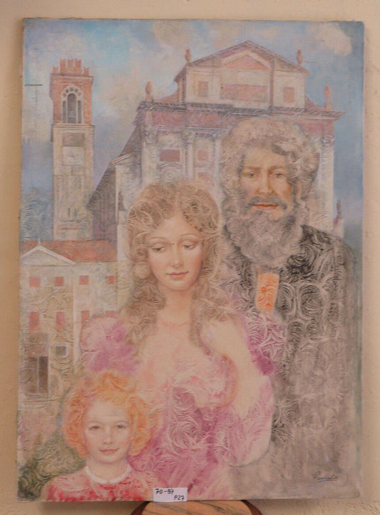 QUADRO VINTAGE DIPINTO SU TELA DALL'ARTISTA GAETANO PANCALDI DI MODENA  P27