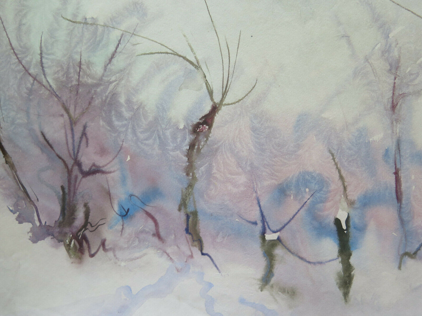 50x35 cm PAINTING DREAM-COVERED WINTER LANDSCAPE PAINTING FROST TECHNIQUE P14