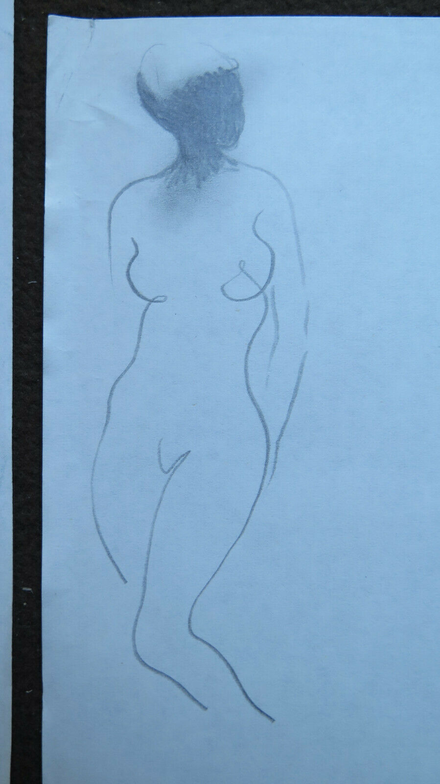 DUE VECCHI DISEGNI BOZZETTI STUDIO NUDO FEMMINILE RITRATTO MATITA SU CARTA P28.6