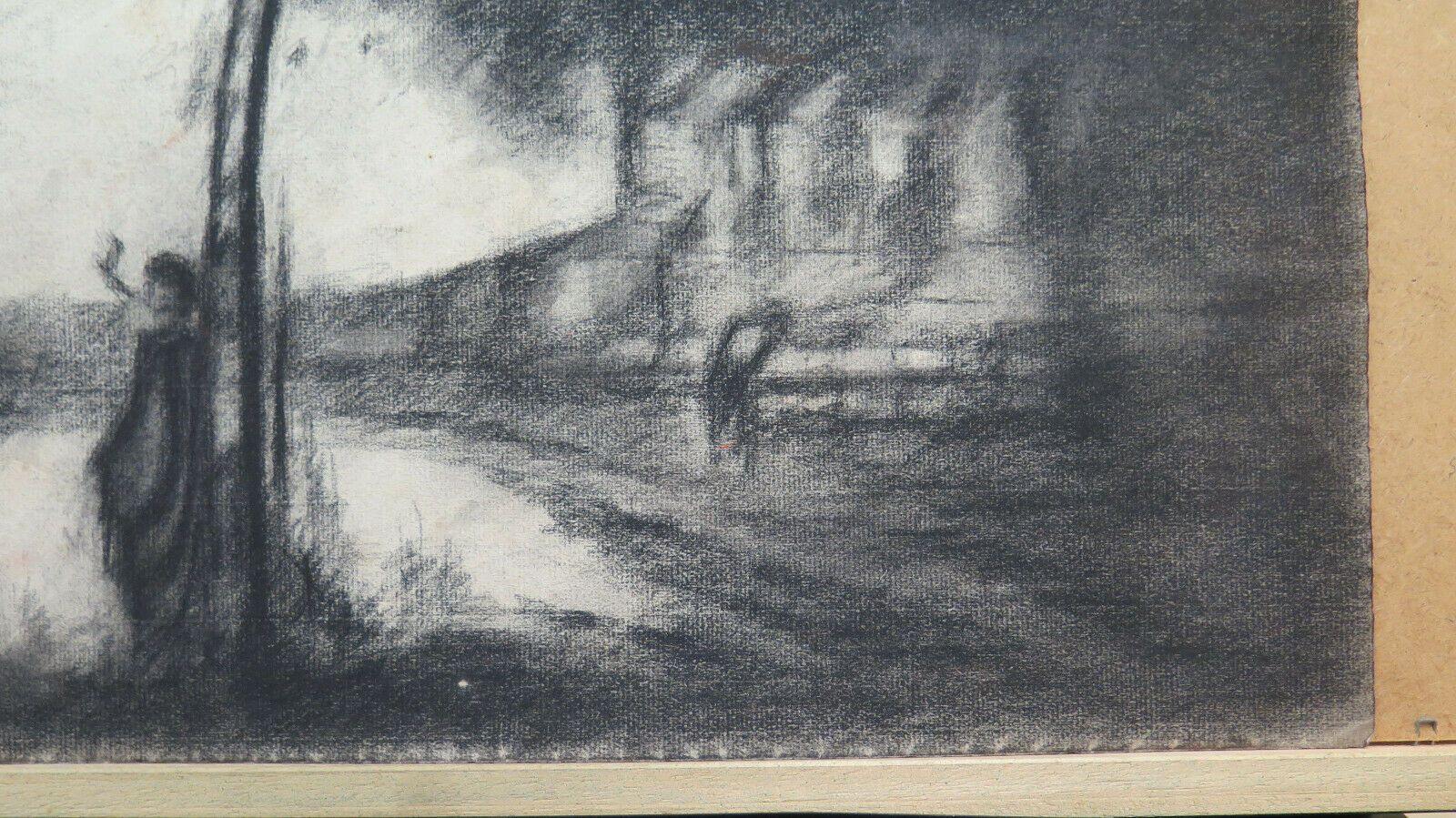 DISEGNO ANTICO PAESAGGIO BUCOLICO PITTORE FRANCESE Pierre Duteurtre DUT BM53.1 - Belbello Antiques