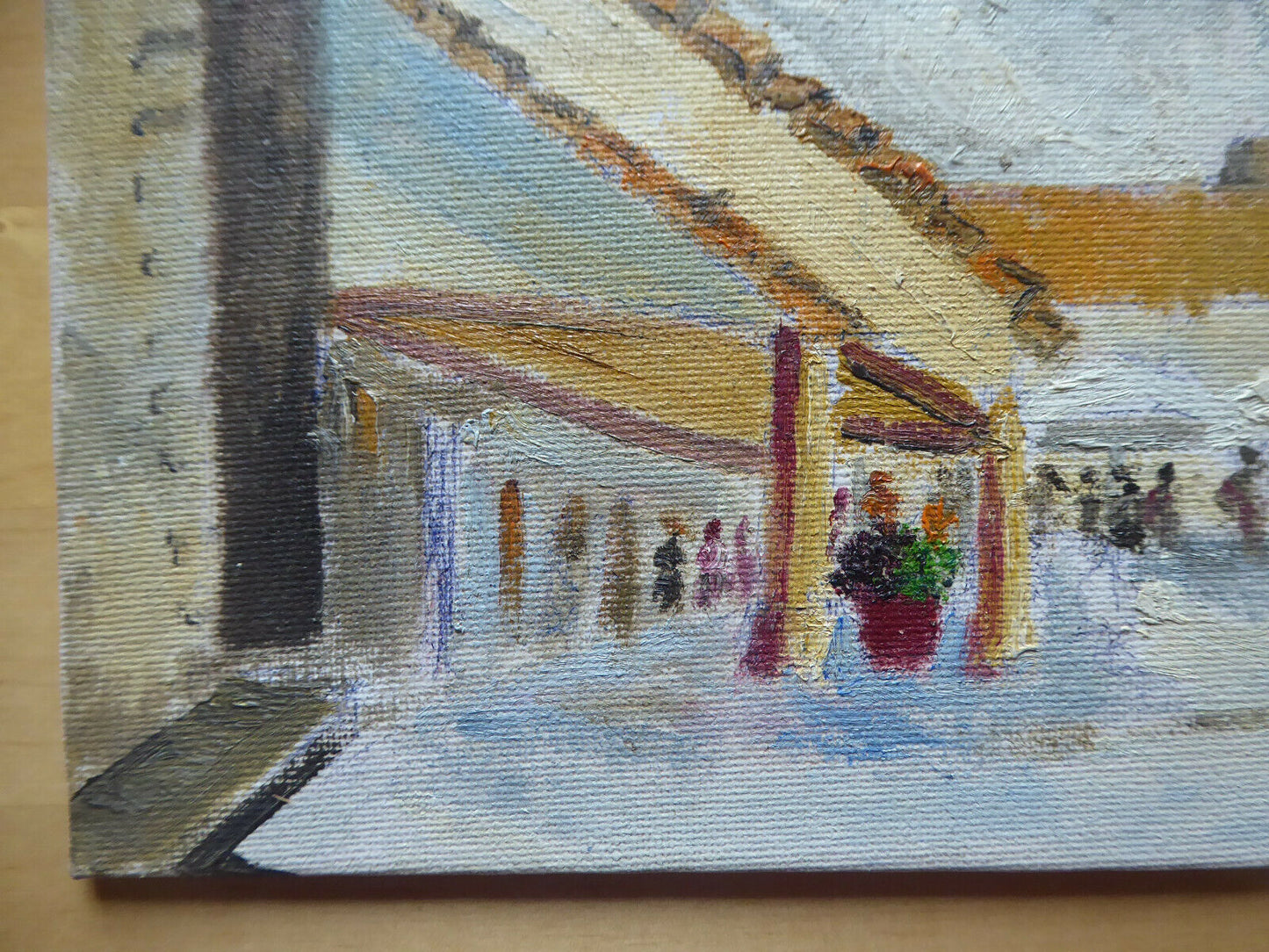 SMALL PAINTING OIL SKETCH ON PANEL VAEDUTA DI PAESE SIGNED SPAIN '900 MD1 