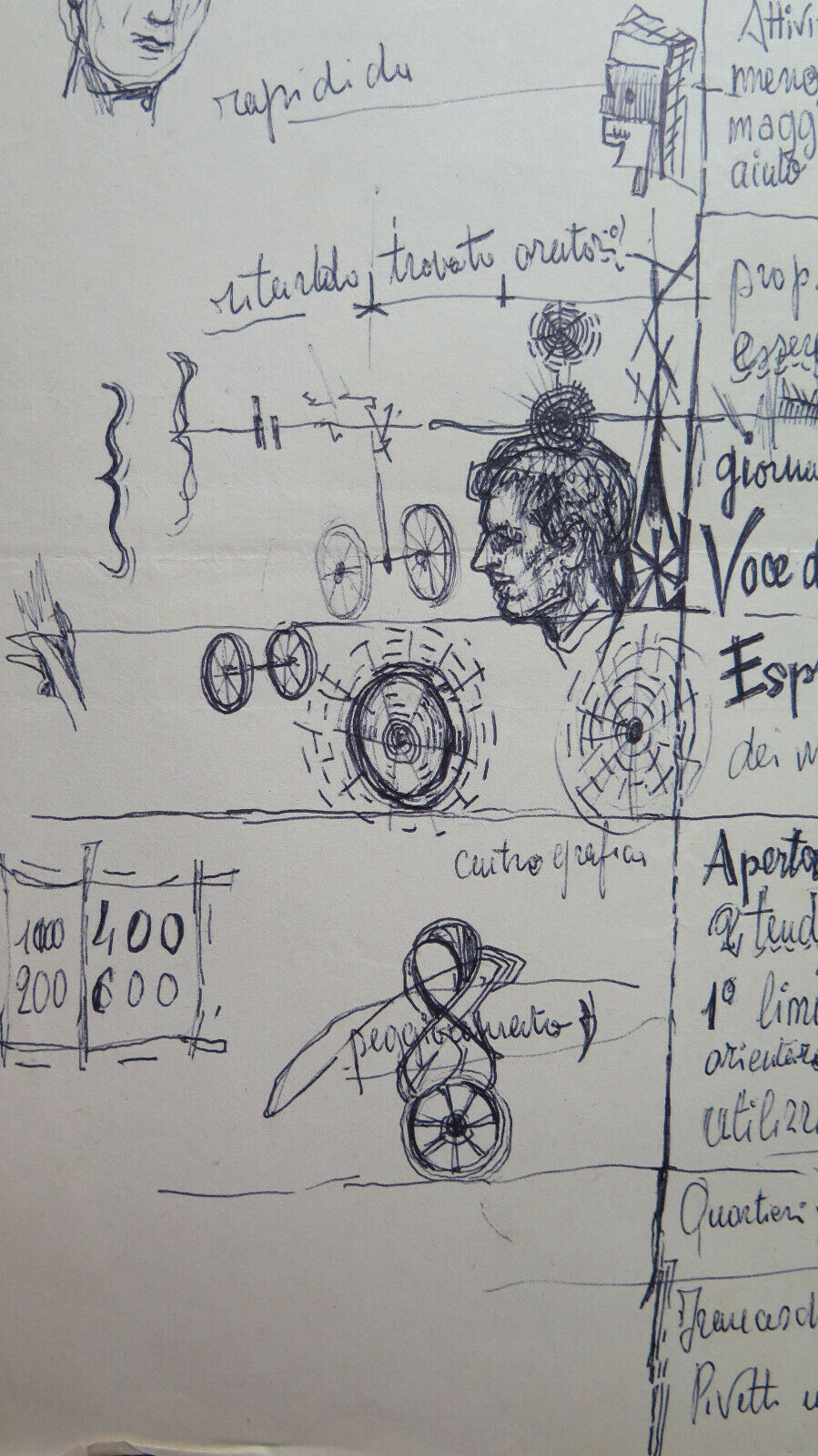 OLD SKETCH FOR A 1960s POLITICAL FLYER BY THE PAINTER PANCALDI P28.7