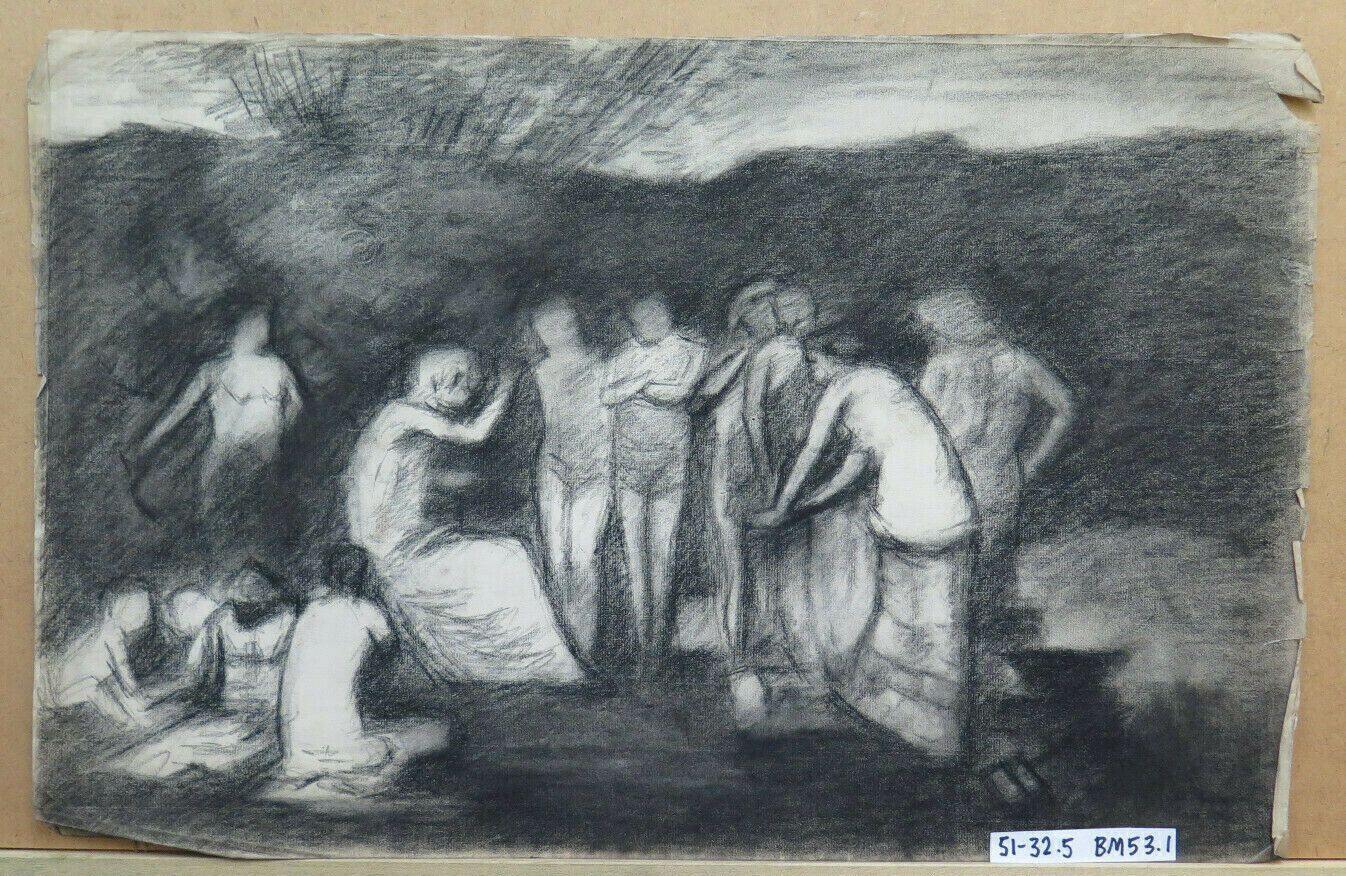 DISEGNO ANTICO STUDIO ESERCIZIO ILLUSTRATORE Pierre Duteurtre detto DUT BM53.1 e - Belbello Antiques