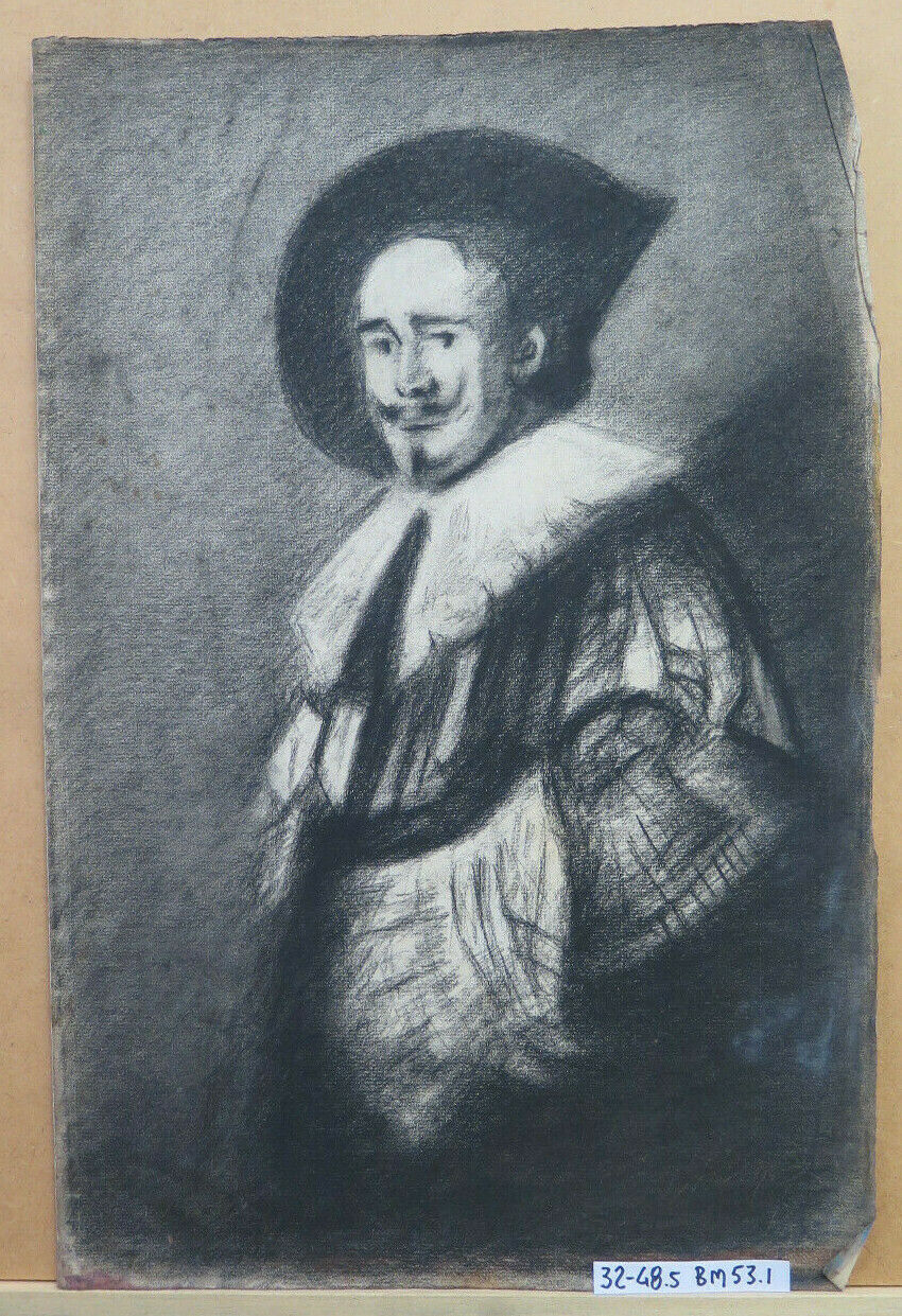 DISEGNO ANTICO RITRATTO GENTILUOMO PITTORE FRANCESE Pierre Duteurtre DUT BM53.1