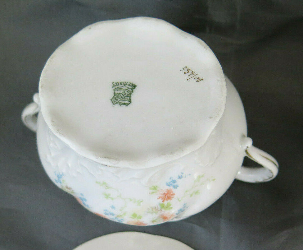 ANTIQUE COFFEE SERVICE WEIMAR GERMANY CUPS SAUCERS SUGAR BOWL BM48 