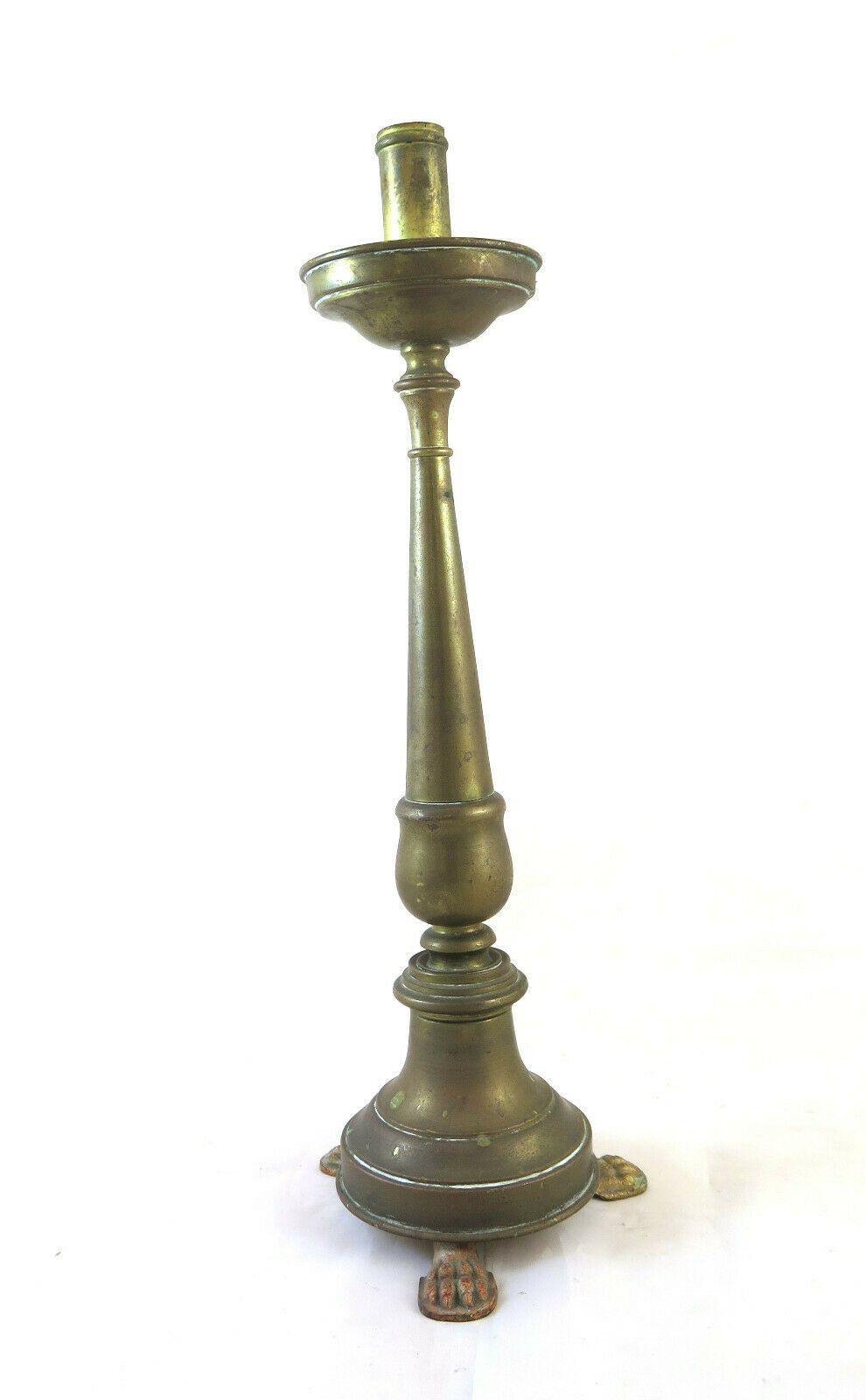 VECCHIA TORCERA IN BRONZO CANDELIERE CANDELABRO PICCOLE DIMENSIONI GR3 - Belbello Antiques