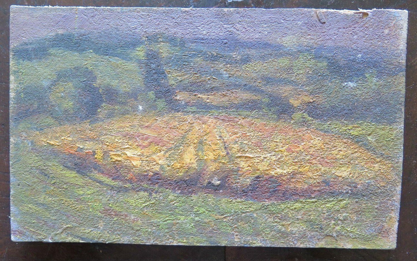 CAMPO DI GRANO IN ESTATE QUADRO ANTICO DIPINTO OLIO SU TAVOLA CON GARANZIA p16 - Belbello Antiques